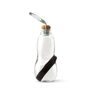 Water bottle with binchotan charcoal filter in olive