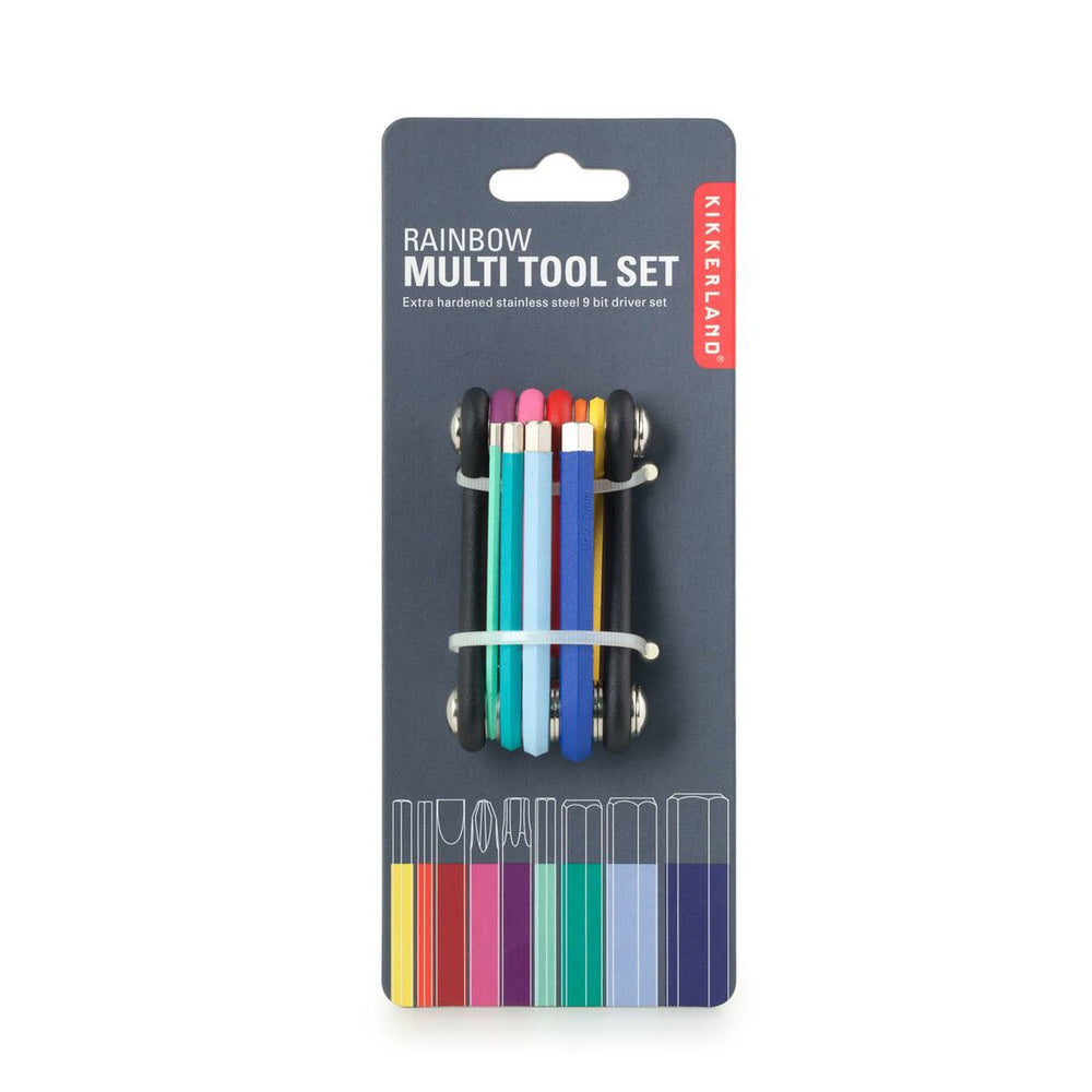 Rainbow Multi Tool Set in Red Orange Yellow Green Blue Purple and Black