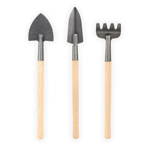 Mini Garden Tool Set in Wood and Steel