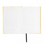 Undated daily planner 380 pages with linen cover in amber yellow