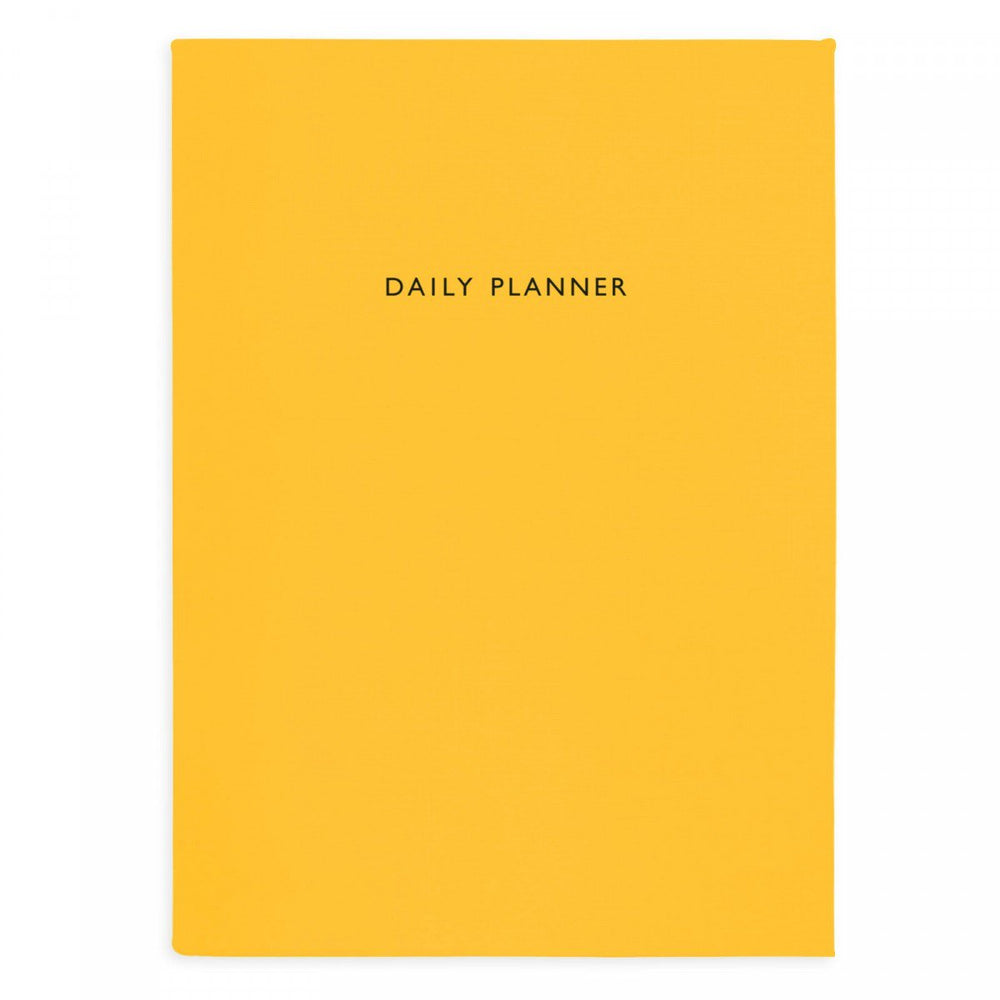 Undated daily planner 380 pages with linen cover in amber yellow