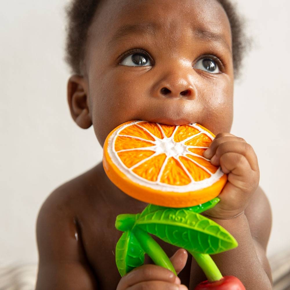 Baby Teether Bath Toy Rubber Orange