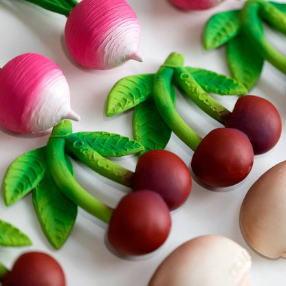 Baby Teether Toy Rubber Cherry Red