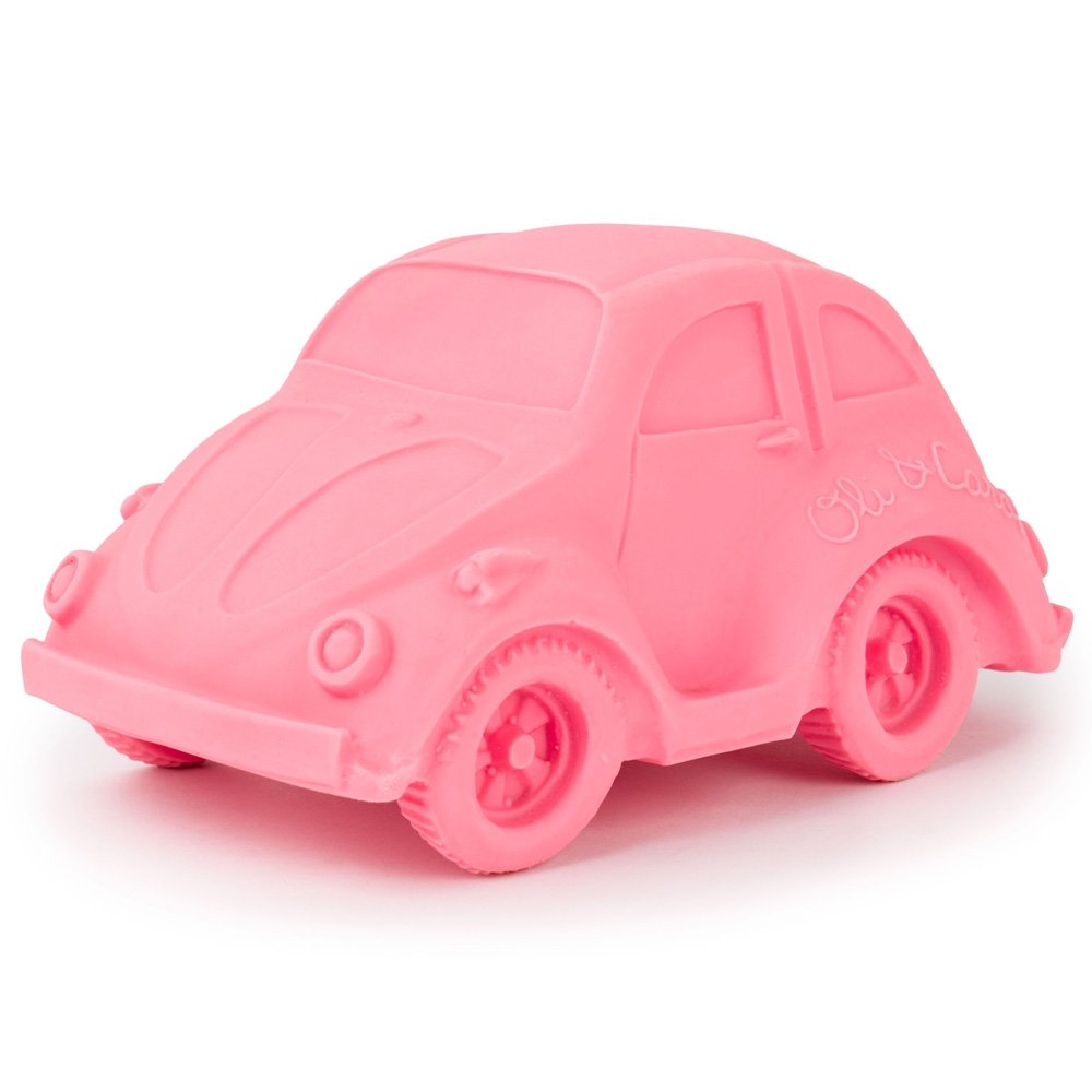 Teether Bath Toy Oli & Carol Small Beetle Car Pink