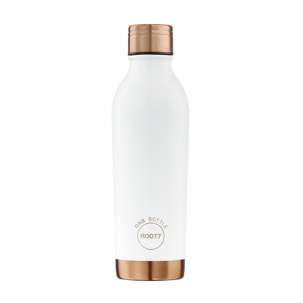 Water Bottle Insulated Leak Proof Double Walled 500ml in White and Gold