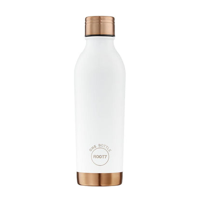 Water Bottle Insulated Leak Proof Double Walled 500ml in White and Gold