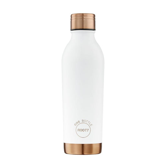 Water Bottle Insulated Leak Proof Double Walled 500ml in White and Gold