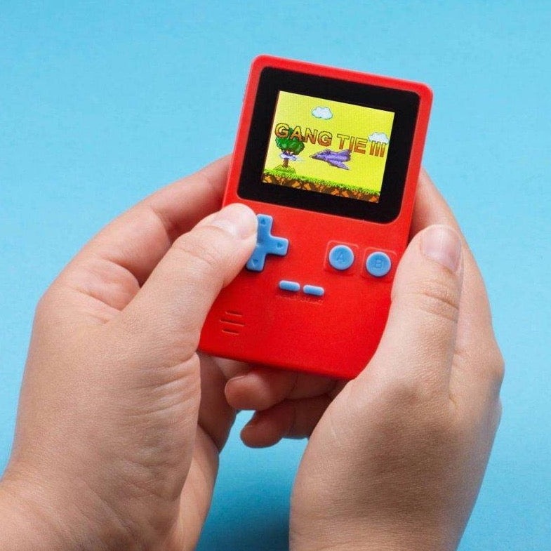 Retro Handheld Game Console in Red and Blue