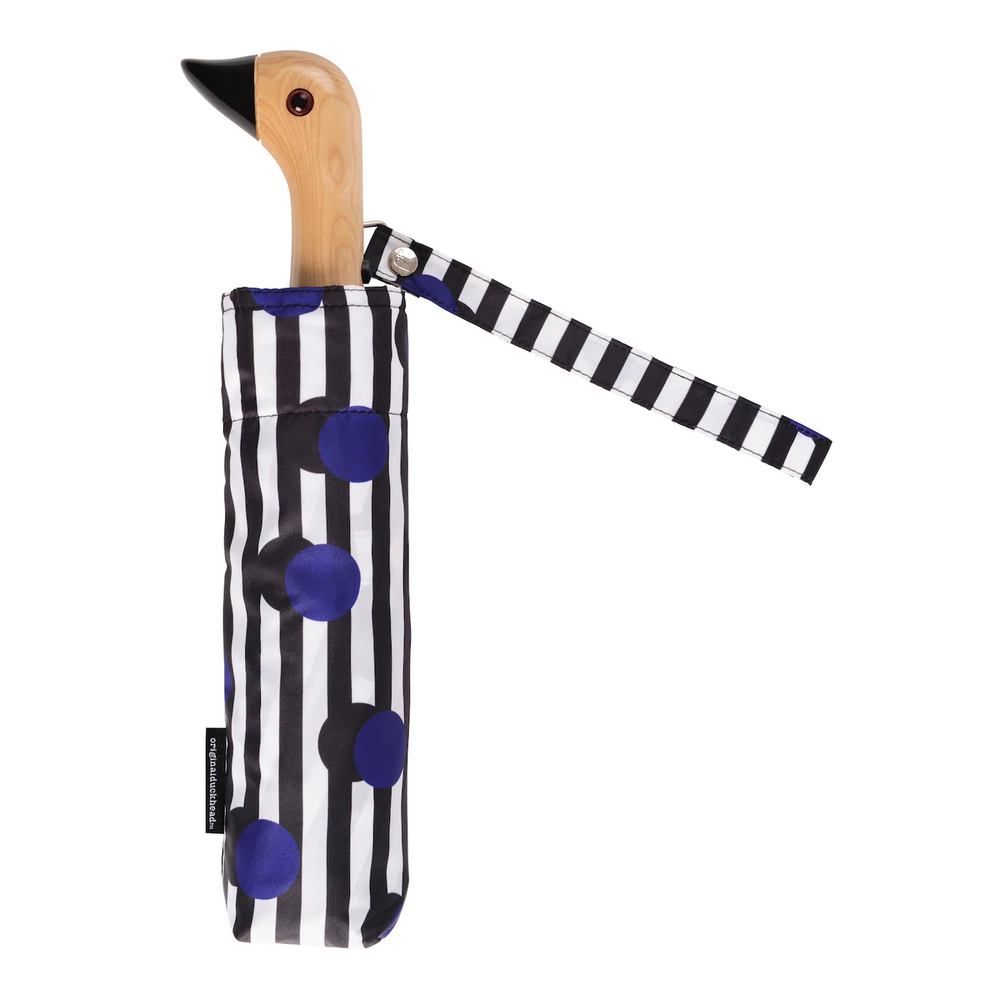 Original Duck Head Umbrella Compact Polkastripe Blue Black