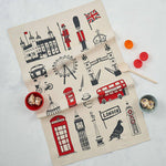 Tea Towel London 'Big Smoke' Personalised Gift Red White