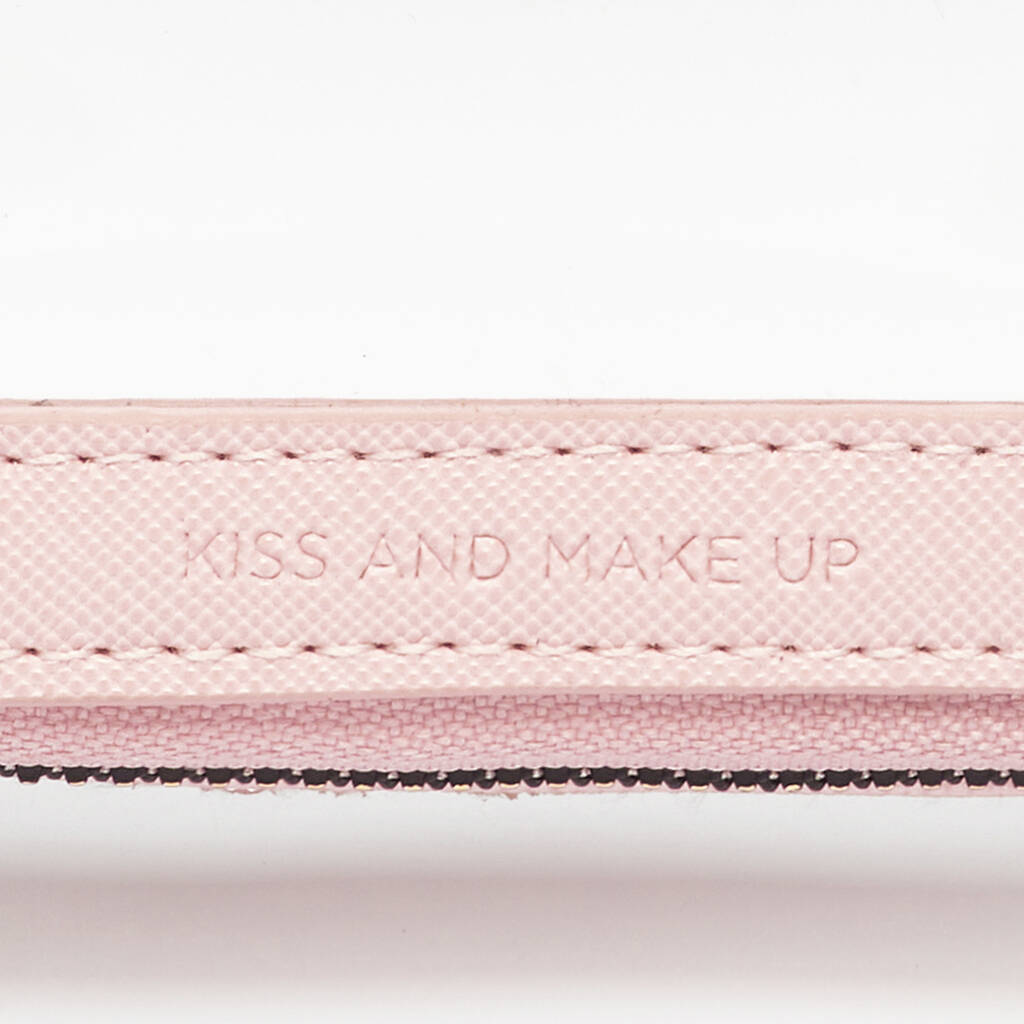 Toiletry Bag Travel Case Clear with Pink Edges