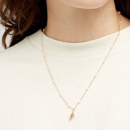 Necklace Shell & Bead in Gold