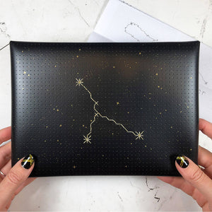 Envelope Pouch Stitch Your Star Sign in Black