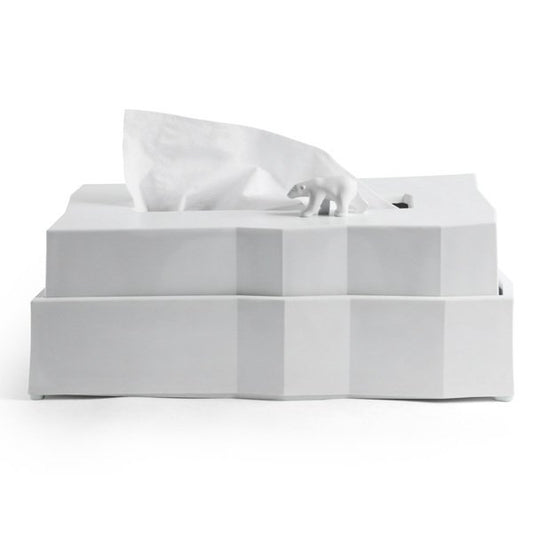 Tissue Box Tissues Holder Polar Bear Iceberg in White