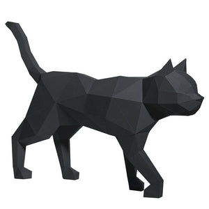 Wall Art DIY Papercraft Black Cat Model in 3D Paper Puzzle