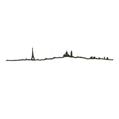 The Line Wall Art Decoration Paris Skyline Large in Black