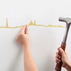 The Line Wall Art Decoration Paris Skyline in Gold