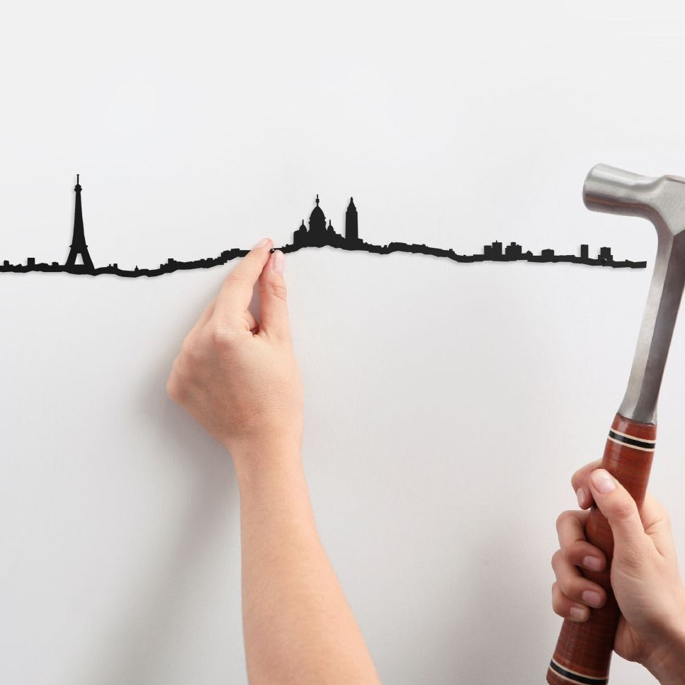 The Line Wall Art Decoration Paris Skyline Large in Black