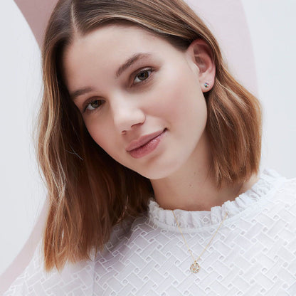 Necklace Peace Symbol Rainbow - Gold Plated Multicolour