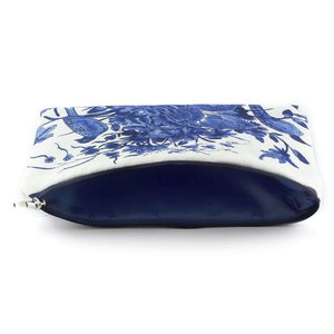 Make Up Bag Pencil Case Pouch Delft Birds Blue and White