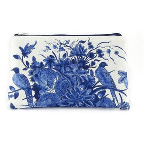 Make Up Bag Pencil Case Pouch Delft Birds Blue and White