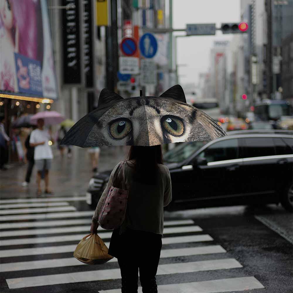 Animal Umbrella Cat 3D Design with Ears