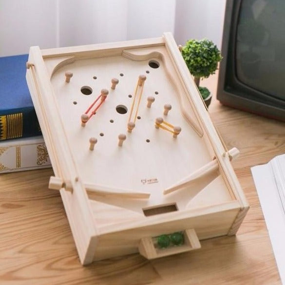 Pinball Wooden Game Classic American Mini Table Top Pin Ball Game