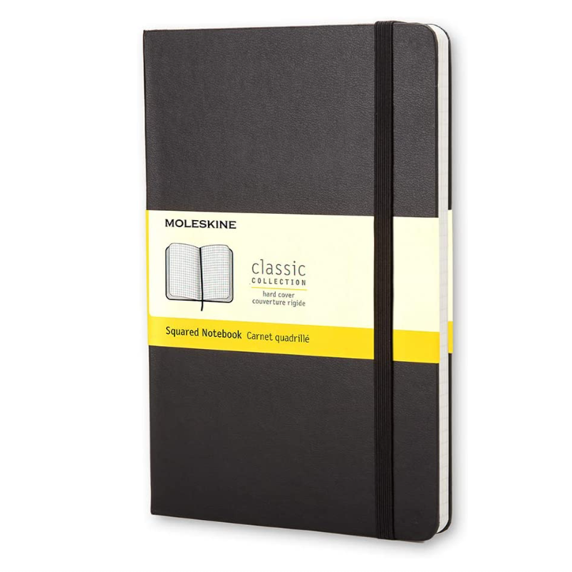 Moleskine Notebook Pocked-Sized Squared Hardback with Closure Black