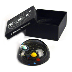 Glass Planetarium Paperweight in Black