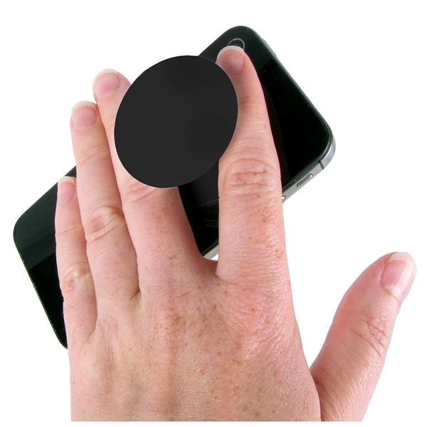 Mobile accessory expanding hand-grip and stand Popsocket in black