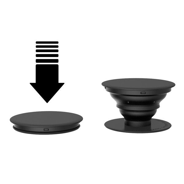 Mobile accessory expanding hand-grip and stand Popsocket in black