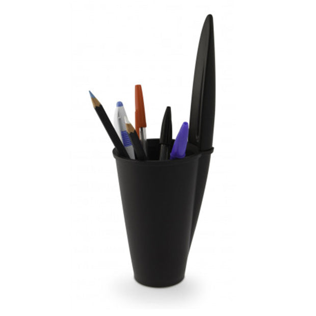 Pencil Pot Desk Tidy Bic Pen Lid Black