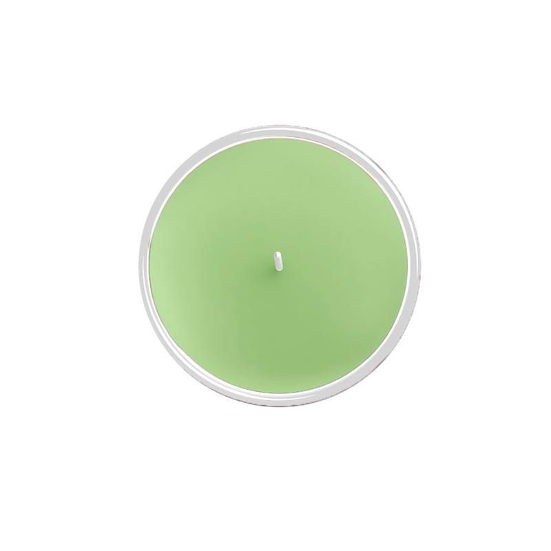 Candle Scented Herbal Leaves 'Procrastination' in Glass Green & Pink