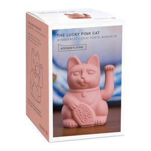 Lucky Cat Waving Arm 'Maneki-Neko' Good Fortune Pink