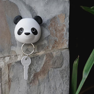 Keys holder wall mounted Panda in white