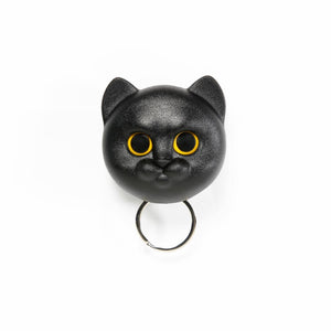 Cat Key Holder Wall Mounted Neko Cat in Black
