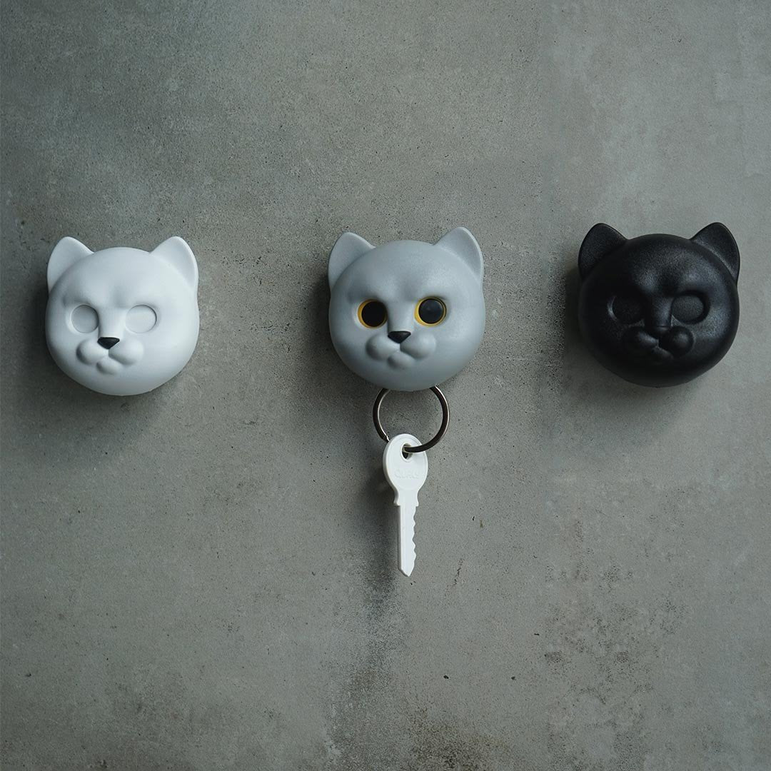 Cat Keys Holder Wall Mounted Neko Cat in White