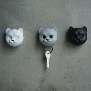 Keys holder wall mounted Neko Cat in grey