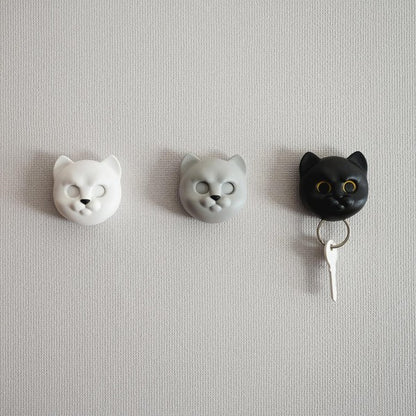Cat Key Holder Wall Mounted Neko Cat in Black