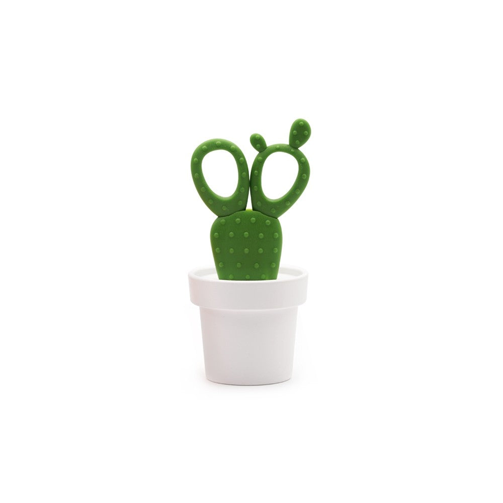 Scissors Cactus in White and Green Desk Tidy