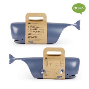 Plastic bag holder and dispenser whale ocean climate change in blue