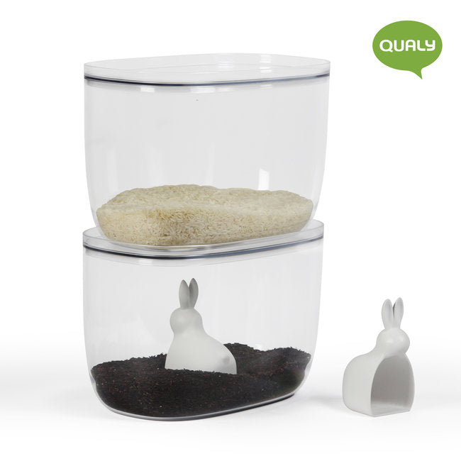 Jar Storage Container Food Bella Bunny 7L Transparent Including Rabbit Shape Scoop