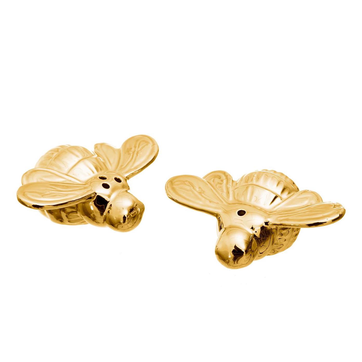 Salt and Pepper Shakers Queen Bees Gold