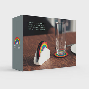 Rainbow Coaster 6 pcs with Cloud Holder