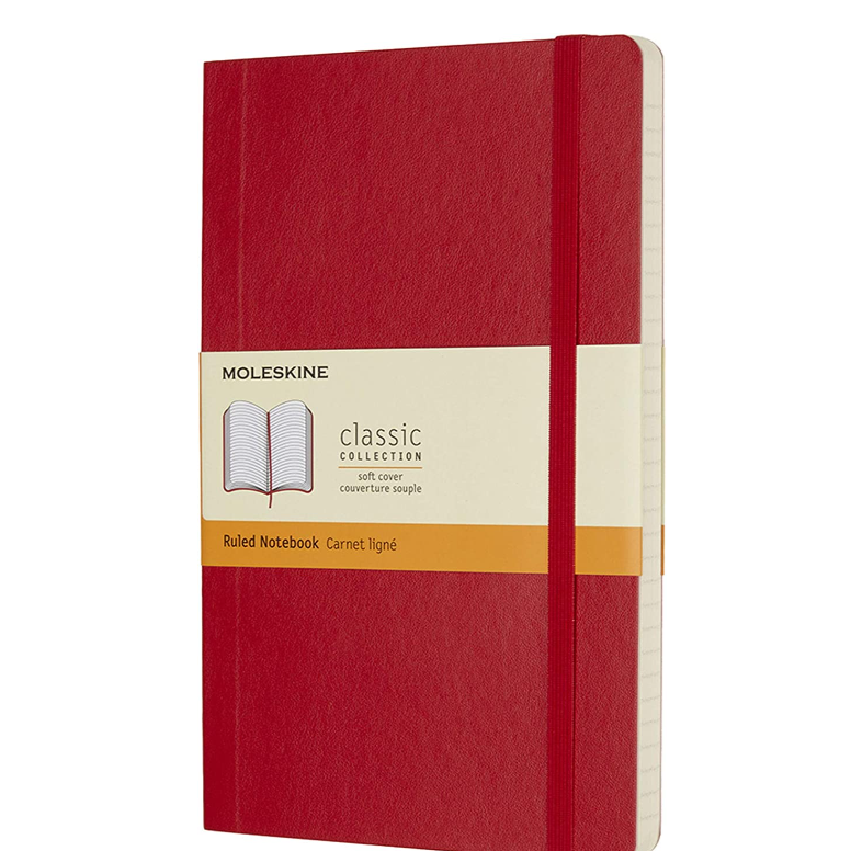 Notebook Large Red Softback Ruled Paper Moleskine