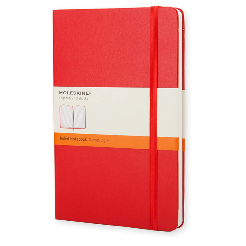 
            
                Load image into Gallery viewer, Notebook Large Red Hardback Ruled Lined Paper Moleskine
            
        
