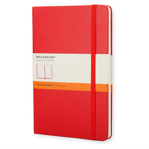 Small Notebook Moleskine Ruled Hardback with Closure Red