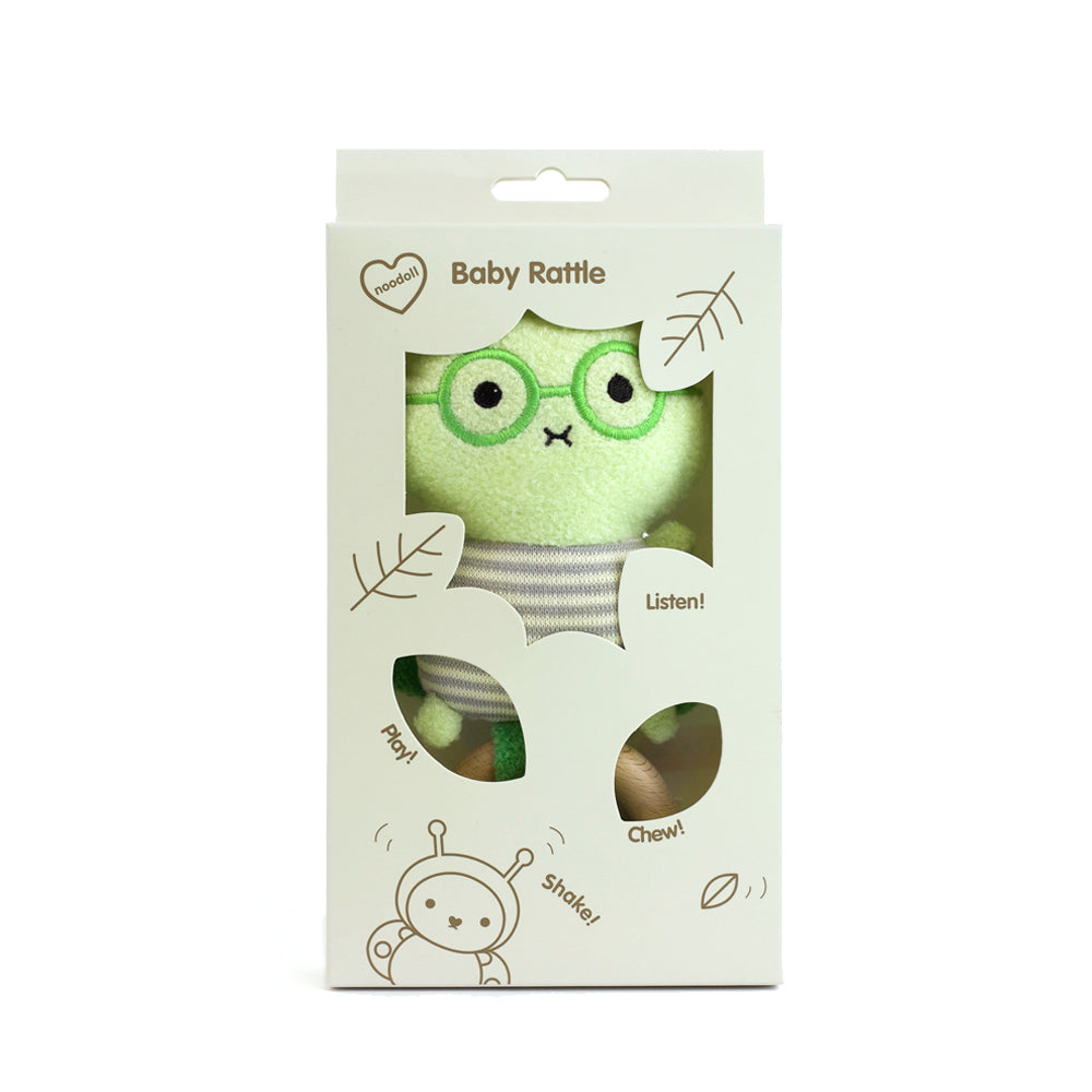Rattle for children with fly 'Ricefly' in green
