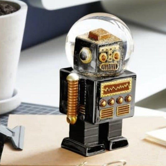 Snow Globe Robot Summer Globe Black