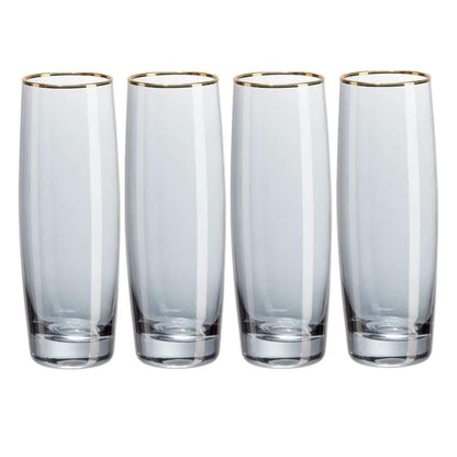Stemless Black Gold Champagne Glasses Set of 4